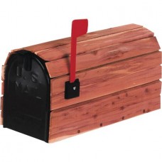 Cedar-Wrapped Mailbox- Standard Thickness Cedar Slats- Installed Cedar-Wrapped Mailbox- Standard Thickness Cedar Slats- Installed